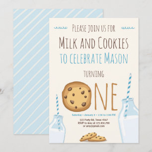 Party Einladung Milch und Cookies Geburtstag