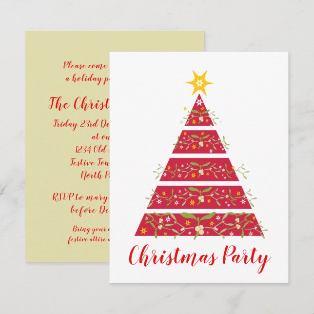 Party Einladung Mistletoe (Vorne/Hinten)