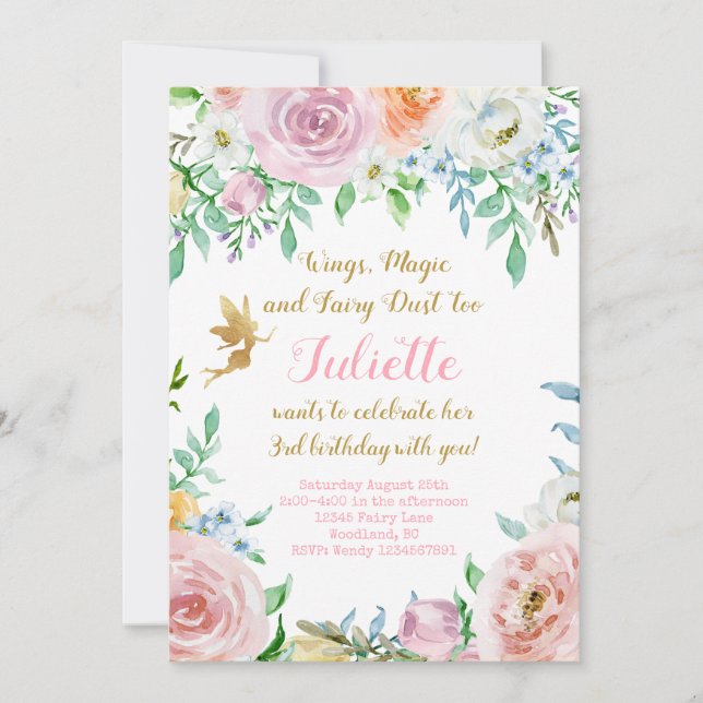 Party Einladung mit Blumengebäck, Einladung zur Fa (Vorderseite)