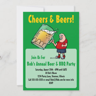 Party Einladung mit Funny Cartoon Beer Typ