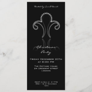 Party Einladung mit glänzenden Sternen im Silber