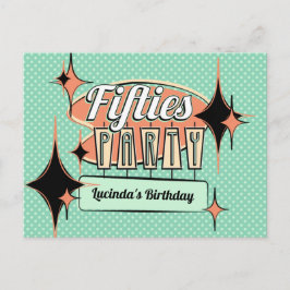 Party Einladung Mitte des 50er Jahrhunderts Postka Postkarte