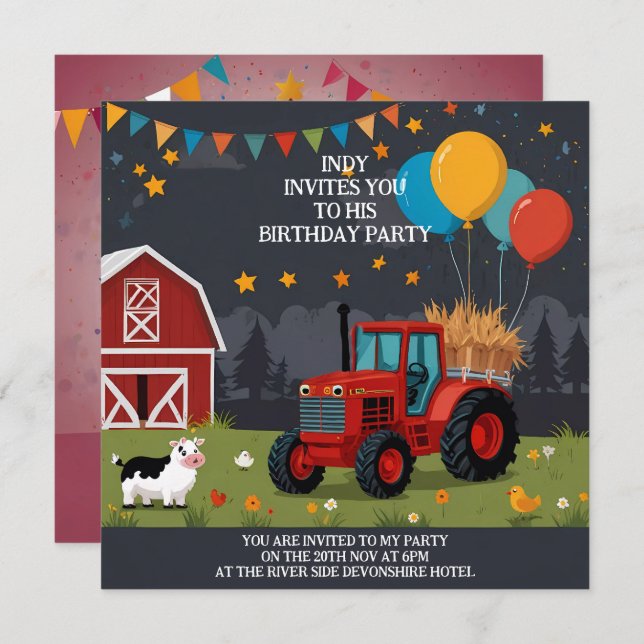 Party Einladung nach Ihrem Geschmack (Vorne/Hinten)