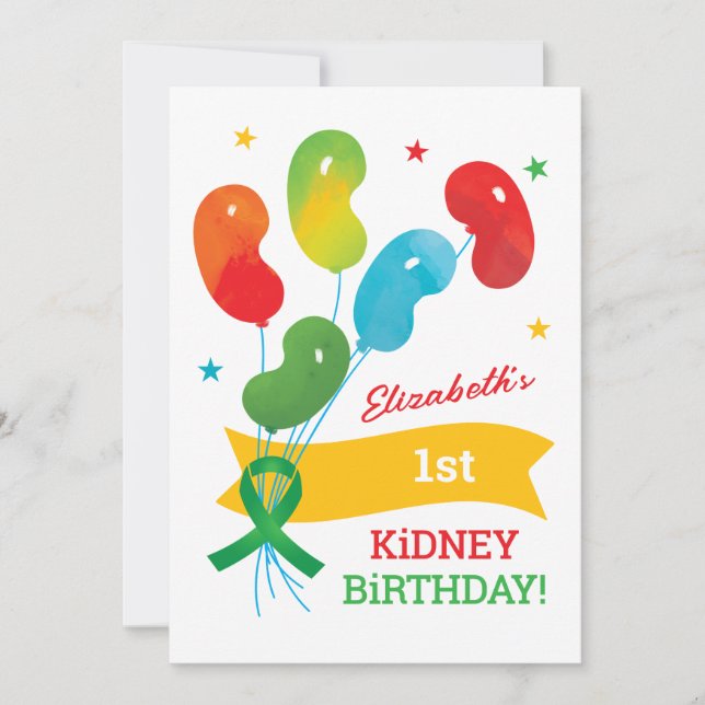 Party Einladung Nierentransplantation Geburtstag A (Vorderseite)