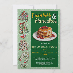 Party Einladung Pajama und Pancakes