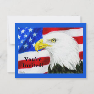 Party Einladung - Patriotik - "amerikanischer Stol