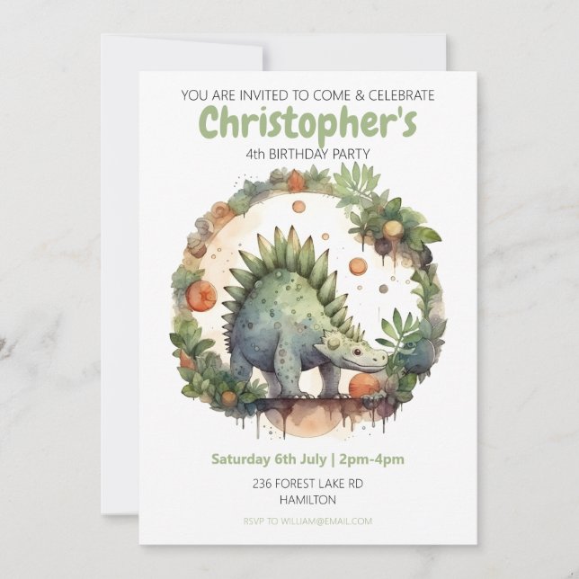 Party Einladung personalisierter Kindergeburtstag (Vorderseite)