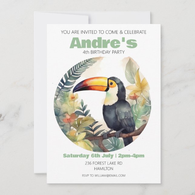 Party Einladung personalisierter Kindergeburtstag (Vorderseite)