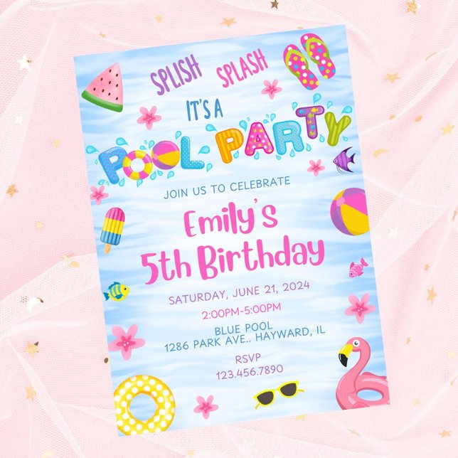 Party Einladung-Pool-Party zum Geburtstag einladen Einladung (Von Creator hochgeladen)