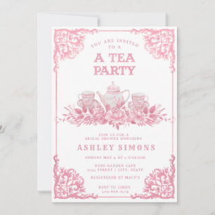 Party Einladung Rosa und Weißer Blumenkohl