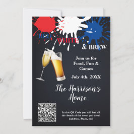 Party Einladung rot, weiß und braun