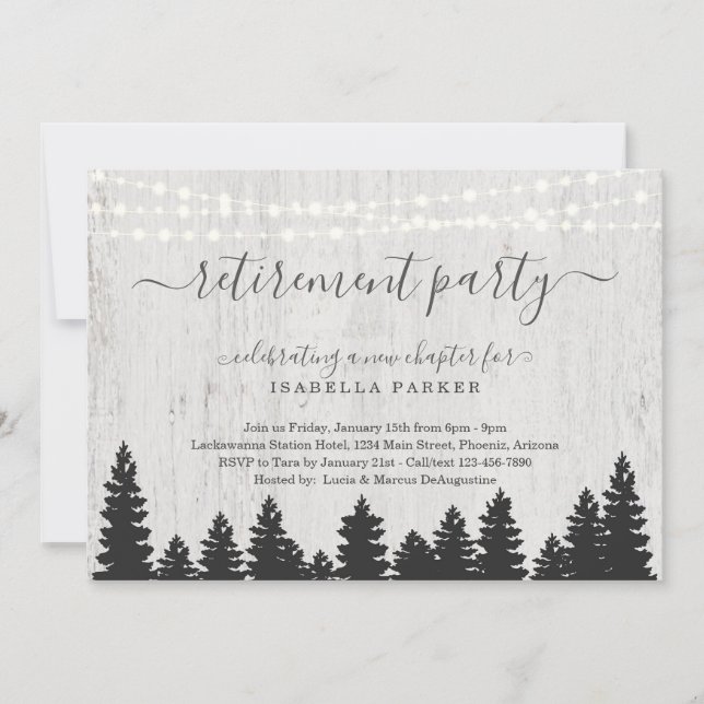 Party Einladung| Rustikaler Winter Einladung (Vorderseite)