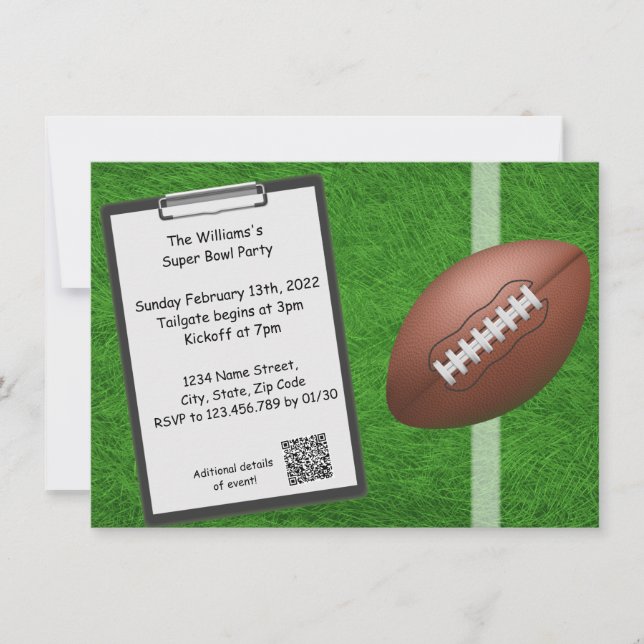 Party Einladung Superbowl (Vorderseite)