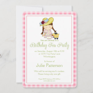 Party Einladung Tee zum Geburtstag Kleine Mädchen 