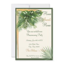 Party Einladung Tropical Palm Housewarming