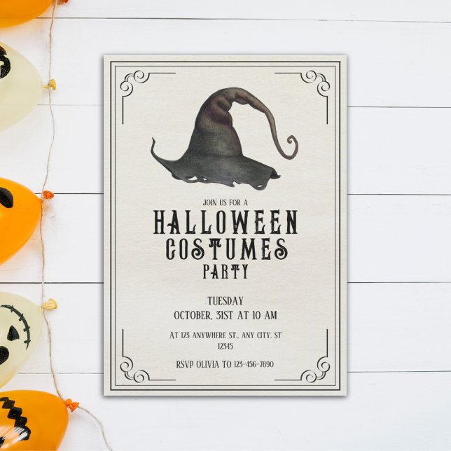 Party Einladung Vintager Halloween-Kostüme (Von Creator hochgeladen)