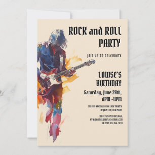 Party Einladung von Beige Rock and Roll