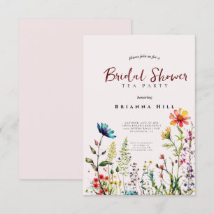 Party Einladung von Brauttee, Wildblume der Wildbl