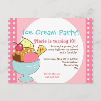 Party Einladung von Eis