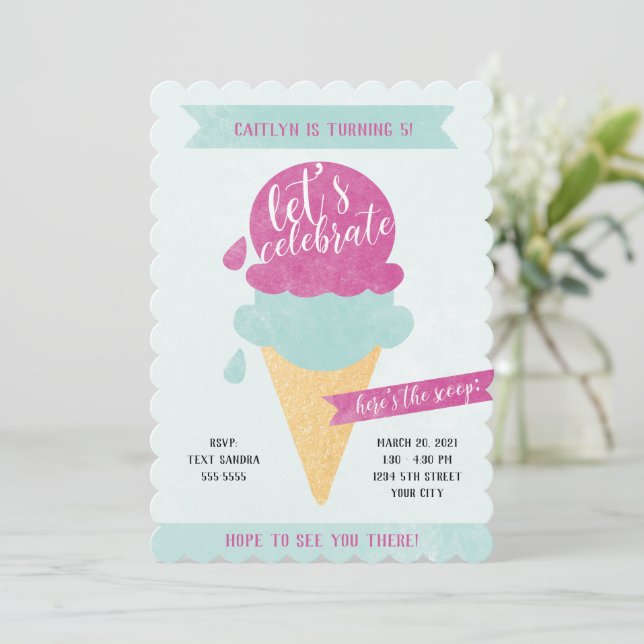 Party Einladung von Eis (Stehend Vorderseite)