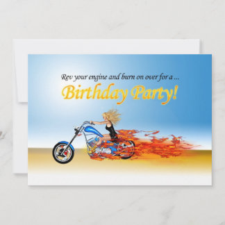 Party Einladung von flammenden Motorrädern