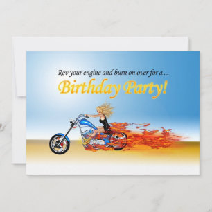 Party Einladung von flammenden Motorrädern