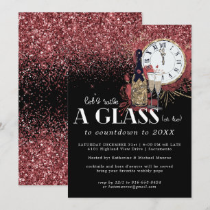 Party Einladung von Glitz und Glamour Silvester