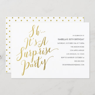 Party Einladung von Gold-Script