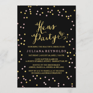Party Einladung von Golden & Pink Confetti