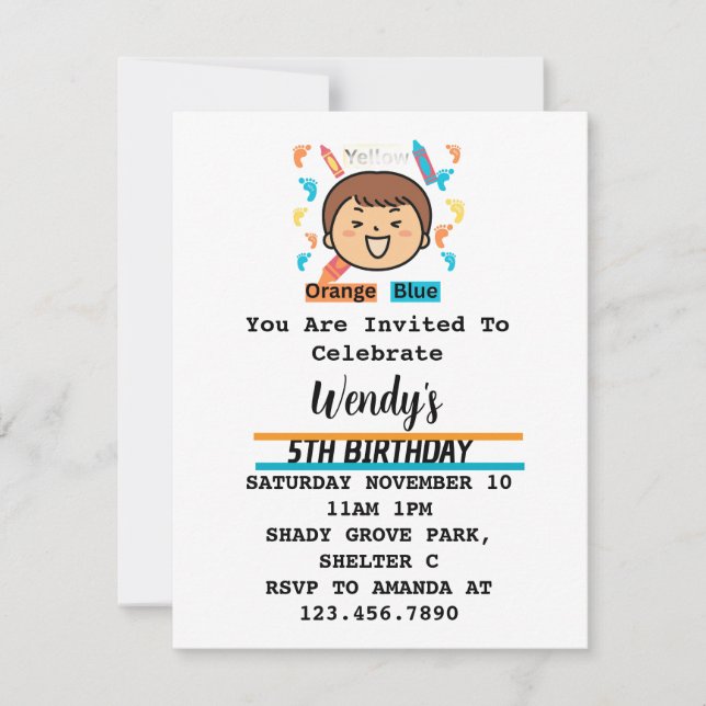 Party Einladung von Kindern (Vorderseite)