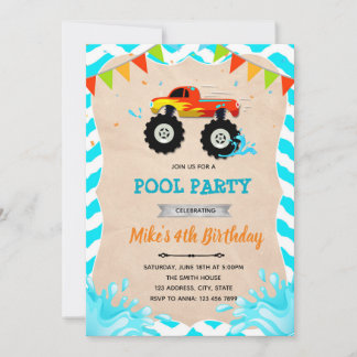 Party Einladung von Monster-LKW