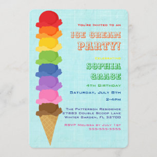 Party Einladung von niedlichem Eiscreme-Kindergebu