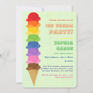 Party Einladung von niedlichem Eiscreme-Kindergebu