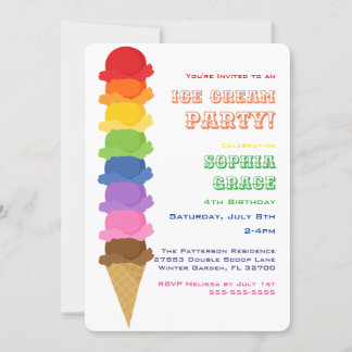 Party Einladung von niedlichem Eiscreme-Kindergebu