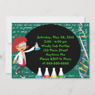 Party Einladung von Redhead Girl Mad Scientists