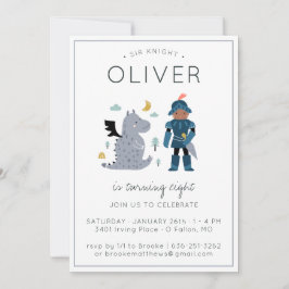 Party Einladung von Rittern und Drachen