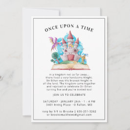 Party Einladung von Rittern und Drachen