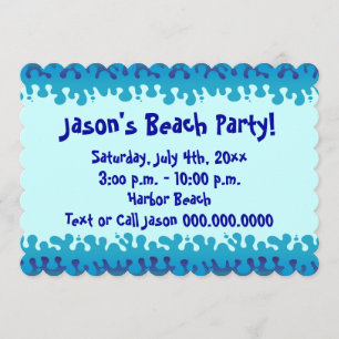 Party Einladung von Strand oder Pool