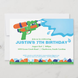 Party Einladung von Wasserwaffen