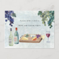 Party Einladung von Wein und Käse