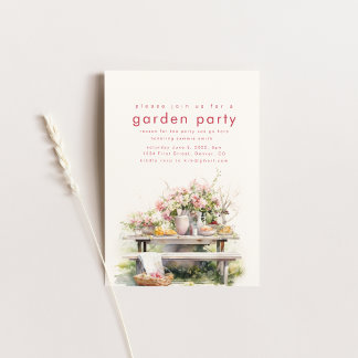 Party Einladung Watercolor Garden