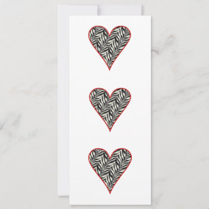 Party Einladung Zebra-Druck-Herzvalentines Tages