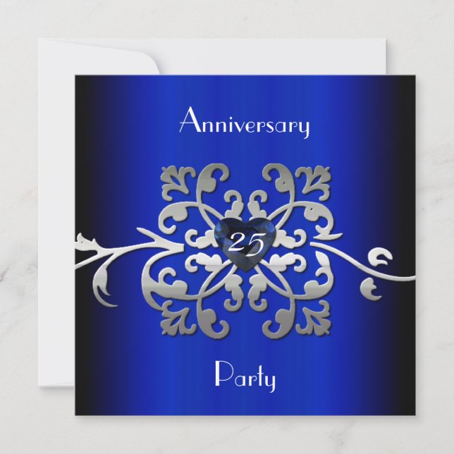 Party Einladung zum 25. Hochzeitstag (Vorderseite)
