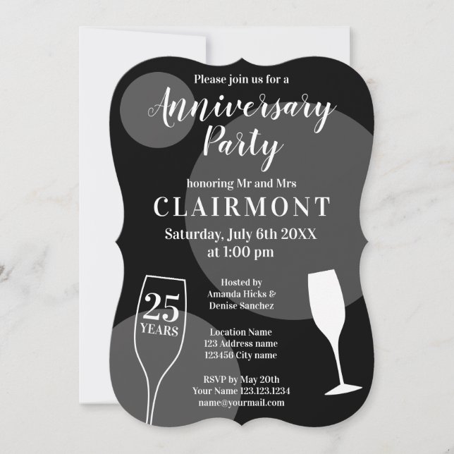 Party Einladung zum 25. Hochzeitstag (Vorderseite)
