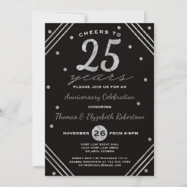 Party Einladung zum 25. Jubiläum, Imitate Silber
