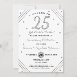 Party Einladung zum 25. Jubiläum, Imitate Silber