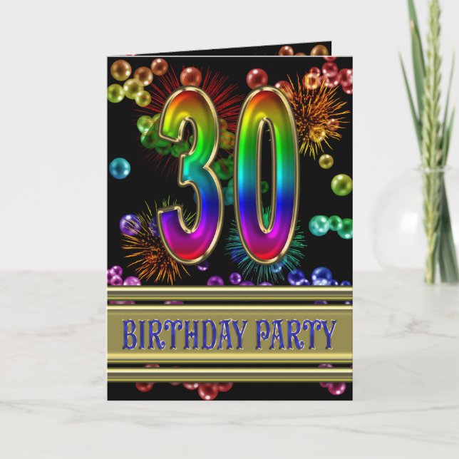 Party Einladung zum 30. Geburtstag (Vorderseite)