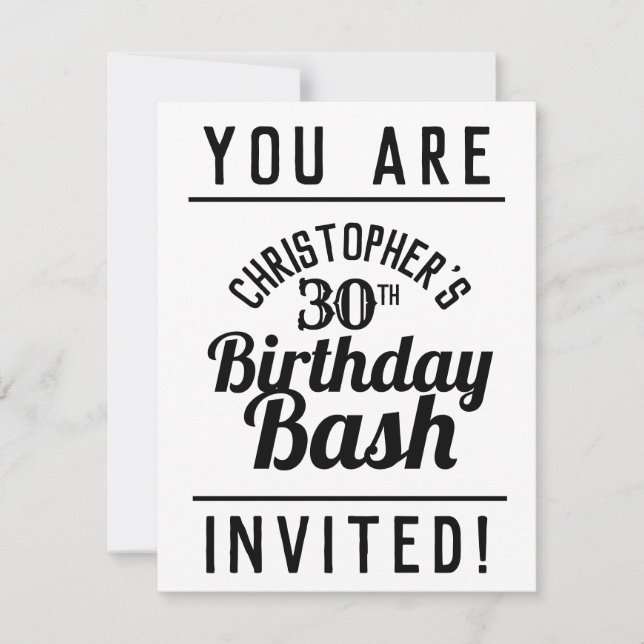 Party Einladung zum 30. Geburtstag (Vorderseite)