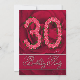 Party Einladung zum 30. Geburtstag mit Rose