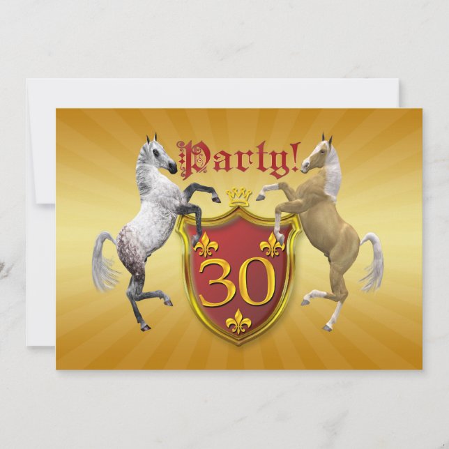 Party Einladung zum 30. Geburtstag mit Wappen (Vorderseite)